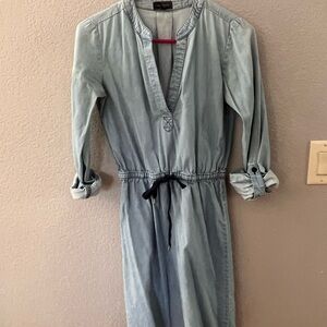 The Limited Blue Long Sleeve Plunge Dress